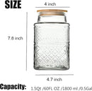 Large Glass Storage Jar, 60 FL OZ Glass Food Storage Containers with Bamboo Lid, Kitchen Containers Cereal Canisters Decorative Jar for Candy Snack Cookies Coffee Tea Nuts Airtight Glass Jars (Square) by CozyNest Decor