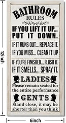 Rustic Western Bathroom Decor - Funny Wall Signs, Farmhouse Country Rules Wall Decor B1 by CozyNest Decor
