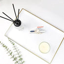 Spsyrine White Decorative Serving Tray with Handles, Elegant Plastic Coffee Table Tray for Ottoman, Living Room, Home Decor 15.6" X 10.2" by CozyNest Decor