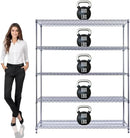 60"x18"x72" PRIME HEAVY DUTY Chrome 5-Tier Wire Shelving 4000 LBS MAX Capacity Storage Rack for Commercial, School, Home, Garage, Warehouse, Industrial, and Hospital Uses (with Wheels) by CozyNest Decor