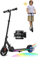 Caroma Electric Scooter for Kids Ages 6-12,150W/180WMotor,10 MPH Max Speed & 7 Miles,Colorful Lights,Adjustable Height & Speed,LED Display,Foldable Kids Electric Scooter 132 Lbs Max Load,Idea Gift by TinyTreasures Baby Boutique