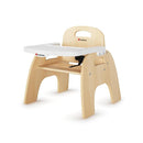 Foundations Easy Serve 9" Wood Feeding Chair for Toddlers, Adjustable Harness, Removable Dishwasher Safe Tray, “No Tip” Base, Baltic Birch Plywood by TinyTreasures Baby Boutique