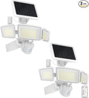Ensenior 1800LM Solar Flood Lights Outdoor, Motion Sensor Outdoor Light 6500K, IP65 Waterproof, Separate Solar Panel, Solar Security Light with 5 Sensor Modes and 3 Adjustable Head for Yard (White) by GreenHaven Gardens