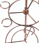 Black Metal Countertop Wine Glass Holder with Scrollwork Design, Freestanding Tabletop Stemware Storage Rack with 12 Hooks