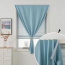 Self Adhesive Curtains, Black Out Shade for Window, Blackout Fabric Temporary Window Coverings Easy to Hang Curtains No Rod Needed, Use for Bedroom, Room, Kitchen, 35" W X 59" L, Lake Blue, 1 Panel by TinyTreasures Baby Boutique