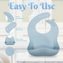 Silicone Baby Feeding Set 10 Pcs, Baby Led Weaning Supplies, Baby Feeding Supplies Set BPA Free, Baby Essentials for Newborn Gift Blue by TinyTreasures Baby Boutique