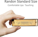 Randon Gold Harmonica Key of C, 10 Holes Diatonic Harmonicas for Adults/Kids/Beginners, Blues Harmonica as Gift, with Case, Clean Cloth and Manual by TinyTreasures Baby Boutique