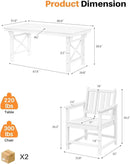 HDPE Patio Dining Set, 5-Piece Outdoor Table and Chairs with Umbrella Hole, Modern Outdoor Dining Set for 4, HDPE Outdoor Patio Furniture Dining Sets for Deck, Poolside, Porch, Pearl by CozyNest Decor