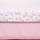 Cloele Elephant Crib Bedding Set for Girls - 3 Piece Baby Bedding Set Includes Comforter Fitted Sheet Crib Skirt - Pink Floral Standard Size Nursery Bedding Set Baby Crib Set for Girls by TinyTreasures Baby Boutique