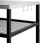 Stainless Steel Grill Cart with Cover Pizza Oven Stand with Water-Proof Cover Trolley Table with Wheels Three-Shelf Movable Food Prep and Work Cart Table Heavy Duty Grill Cart Outdoor 31.5"×24"×35.5" by CozyNest Decor