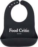 Bella Tunno Baby Bib for Eating, Waterproof Silicone Bib with Large Food Catcher, Adjustable Fit for Babies 4-12 months & Toddlers 1-3 Years, Boys & Girls, Food Critic by TinyTreasures Baby Boutique