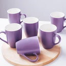 Coffee Mugs Set of 6, 12oz Ceramic Coffee Mugs with Handle, Matte Porcelain Purple Coffee Mug for Latte, Tea, Cocoa, Cappuccino, Cups for Women Men for Home Restaurant Mug (Purple) by CozyNest Decor