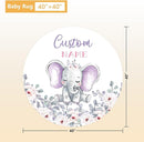 Personalized Baby Crib Bedding Set, 5 Pcs Custom Name Nursery Bedding Set, Purple Elephants Baby Bedding Set for Girls Boys, Double Layer Baby Crib Sets, Customized Gifts for Toddlers Infants by TinyTreasures Baby Boutique