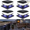 Sumaote Solar Post Lights 160LM 52 LED - 6x6 Post Cap Solar Light Outdoor Deck Fence Lights fit 4x4 5x5 6x6 Wood Posts, IP65 Waterproof for Garden Porch Patio, 6000K White Lighting, 4 Pack by GreenHaven Gardens