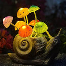 1 Pack Solar Garden Mushroom Snail Statue Gift, Solar Outdoor Sculpture Outdoor Patio Art, Porch Deck Balcony Front Garden Decoration, Unique House Warming Gift by GreenHaven Gardens