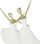 Deco 79 Polystone Dancer Decorative Sculpture Ballet Home Decor Statue with Gold Accents, Accent Figurine 9" x 4" x 13", Cream by CozyNest Decor