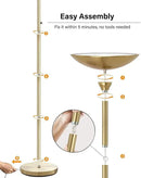 BoostArea Torchiere Floor Lamp Gold, 30W Super Bright LED Standing Lamp, 3000K Stepless Dimmable Pole Lamp with Rotary Switch, 70 Inch Tall Metal Modern Floor Lamps for Living Room/Bedroom/Office/Den by CozyNest Decor