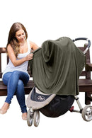 Byrd & Blume Maternity Nursing Cover Breathable Lightweight Breastfeeding Cover Wrap Shawl Scarf Poncho Full 360 (Olive, One size) by TinyTreasures Baby Boutique