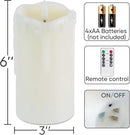 Homemory Dripping Wax Flameless Candles, Battery Operated Candles with Remote Control and Timers, LED Pillar Candles, Electric Fake Candles, 3" x 6", Set of 2 by CozyNest Decor