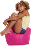 Posh Creations Bean Bag Chair Structured Seat for Toddlers and Kids, Comfy Chair for Gaming, Reading, and Watching TV for Children, Pasadena Chair, Nylon - Pink by TinyTreasures Baby Boutique