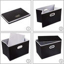 PRANDOM Extra Large Collapsible Storage Bins with Lids [5-Pack] Linen Fabric Foldable Storage Baskets Boxes Organizer Containers Cube with Cover for Bedroom Closet Office Nursery (22.8x15.75x13.8) by CozyNest Decor