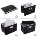 PRANDOM Large Foldable Storage Boxes with Lids [3-Pack] Fabric Collapsible Storage Bins Organizer Containers Baskets Cube with Cover for Home Bedroom Closet Office Nursery Black(17.7x11.8x11.8) by TinyTreasures Baby Boutique