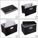 PRANDOM Large Foldable Storage Boxes with Lids [3-Pack] Fabric Collapsible Storage Bins Organizer Containers Baskets Cube with Cover for Home Bedroom Closet Office Nursery Black(17.7x11.8x11.8) by CozyNest Decor
