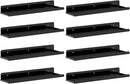 Lifewit Floating Shelves for Wall, 8 Pack Black Acrylic Shelf 15" Room Decor for Bookcase/Vinyl Record Display/Photo/Picture in Bedroom, Living Room, Bathroom, Kitchen Storage and Organization by TinyTreasures Baby Boutique
