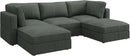 HONBAY Modular Sectional Sofa with Storage Corduroy U Shaped Sofa Modular Sectional Couches for Living Room,Green by CozyNest Decor