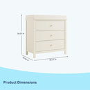 Graco Sasha 3-Drawer Chest with Changing Table Topper (Froasted Oat) – GREENGUARD Gold Certified, Nursery Bedroom Wood Chest with Spacious Storage, Interlocking Drawer System, Pre-Installed Tracks by TinyTreasures Baby Boutique