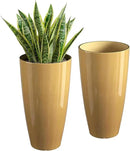 QCQHDU 21 inch Tall Planters for Indoor & Outdoor Plants, 2 Pack Sturdy Plant-Flower-Tree Pots for Front Porch Patio Deck Living Room Decor by GreenHaven Gardens