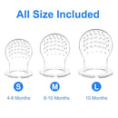 Food Feeder Baby Fruit Feeder Pacifier (3 Pcs) with 6 Different Sized Silicone Pacifiers 2 PCS Silicone Babies Food Dispensing Spoon 90ML with 2 Baby Spoons Bottle Brush Pacifier Clip by TinyTreasures Baby Boutique