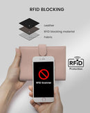 RFID Passport Holder Travel Wallet for Women, Leather Passport Cover Wallet with Card Holders SIM Slots,Zippered Coins Pocket and Cash Slot Slim Compact Travel Wallet (Pink) by TinyTreasures Baby Boutique