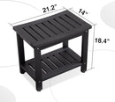 Psilvam Poly Lumber Shower Bench with Storage Shelf, Non-Slip Design, Water Resistant for Bathroom & Living Room (Black) by TinyTreasures Baby Boutique