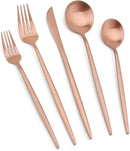 Matte Rosegold Silverware Set, Vanys 20 Piece Stainless Steel Cutlery Flatware Set, Kitchen Utensil Sets for 4, Tableware With Knife Spoons And Forks Set, Satin Finished Polished by CozyNest Decor