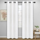Easy-Going Blackout Curtains for Bedroom, Solid Thermal Insulated Grommet and Noise Reduction Window Drapes, Room Darkening Curtains for Living Room, 2 Panels (42x95 in, White) by CozyNest Decor