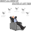 BestMassage | Recliner Chair | with 2 Point Massage Function | Textile Grey | with Lumbar Support, Adjustable Push Back, Footrest & Padded Seat | Easy Assembly | for Living Room, Home Theatre by CozyNest Decor