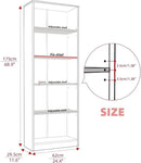 Bookshelf, Open Modern Bookshelf, 5 Shelf Bookcase with Freestanding Display Storage, Wooden Book Shelf for Bedroom, Living Room, Dinning Room, Office, Dray by CozyNest Decor