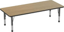 Factory Direct Partners FDP Rectangle (30 x 72 inch) Classroom Table with Adjustable Chunky Toddler Legs (15-24 in); Preschool, Kinder and Daycare Furniture - Pasadena Oak Top/Black Edge and Legs by CozyNest Decor