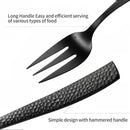 Silverware 45-Piece Matte Black Hammered Flatware Set with Serving Utensils, Stainless Steel Thick Handle Matte Polished Cutlery Set for Wedding Hotel Restaurant, Service for 8 by CozyNest Decor