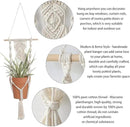 Boho Macrame Plant Hangers - Handmade Hemp Rope Hanging Baskets for Plants with Ceiling Hooks, Bohemian Home Decor Wall Art by GreenHaven Gardens