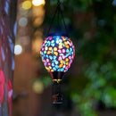 DREAMSOUL Butterfly Mosaic Hot Air Balloon Solar Lantern Hanging Glass Decorative LED Light Solar Lanterns Outdoor Waterproof by GreenHaven Gardens
