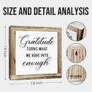 Rustic Wood Sign, Gratitude Turns What We Have Into Enough Sign, Wooden Plaques Table Decor, Inspirational Desk Decorate, Home Office Decor, Thankful Quote Signs, Small Wooden Box Signs by CozyNest Decor