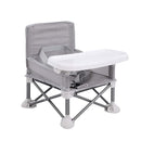 PandaEar Portable Baby Seat Travel| Compact Fold with Straps for Indoor/Outdoor Use| Great for Camping, Beach, Lawn |Toddlers, Kids, Boys, Girls (Grey with Placemat) by TinyTreasures Baby Boutique