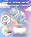 Rechargeable Bubble Machine, Bubble Maker for Kids with Colorful LED Light, Make Large Bubbles, 600mL Capacity - Outdoor Party Birthday Halloween Toys Gifts for Toddlers Ages 3+ Boys Girls by TinyTreasures Baby Boutique