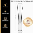 Champagne Flutes Set of 4, Hand Blown Crystal Champagne Glasses, Modern Unique Design, Lead-Free Prosecco Glasses, Elegant Toasting Glasses Gift for Wedding, Anniversary, Birthday, Christmas by CozyNest Decor
