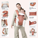 BabbleRoo Grow Carrier – Safety-Certified 6-in-1 Baby Carrier with Hip Seat, Ergonomic & Adjustable Toddler Carrier 7-50 lbs with Hip Support, Hood for Sun Protection, Newborn to Toddler,Kangaroo Rose by TinyTreasures Baby Boutique