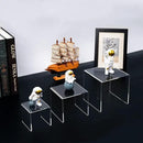 HIIMIEI Clear Acrylic Display Risers 2 Sets, 3-Tier Risers Stands Showcase for Amiibo Funko Pop Figures, Dessert, Jewelry-3"x4"x5" by CozyNest Decor