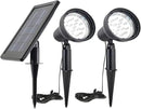SUNLONG Solar Powered Spot Lights Outdoor Waterproof 2 in 1 Bright Solar SpotLights Power Adjustable for Flag Yard Flagpole Landscape Dusk to Dawn 2 x Spots White by GreenHaven Gardens