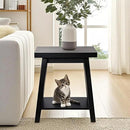 Black End Table, 2-Tier End Tables Living Room, Wood Side Table, Modern Side Table by CozyNest Decor